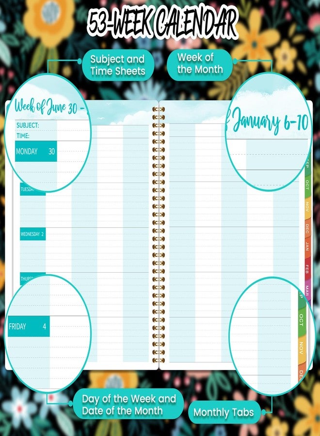 Journaltastic Teacher Planner 2025-2026 - Teacher Lesson Planner 2025-2026, from July 2025 to June 2026, 8.5" x 11", Spiral Bound Planners, Weekly & Monthly Planners with Colourful Monthly Tabs - Image 4